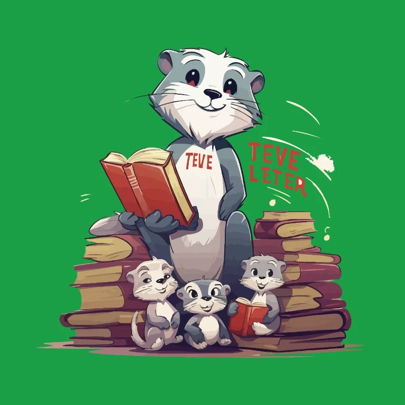 Lernbiber mit Büchern