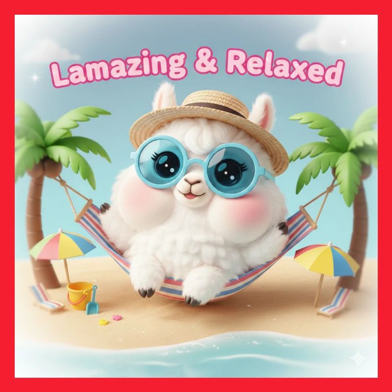 Llama Relax Beach Blaue Brille