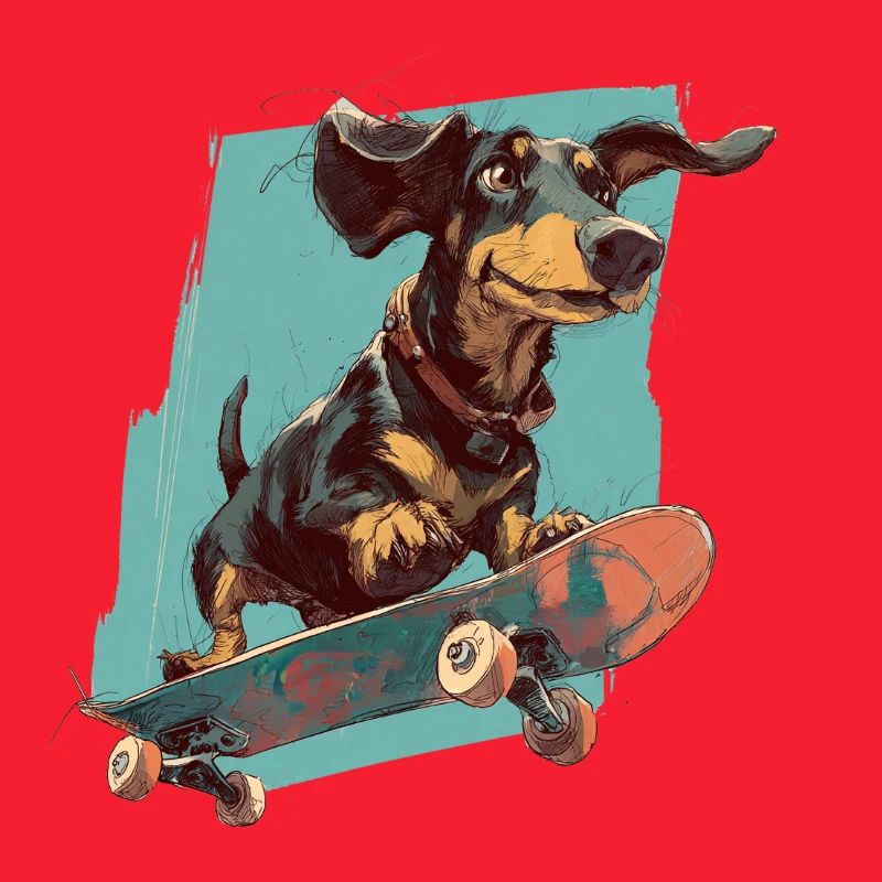 Skateboard Dachshund