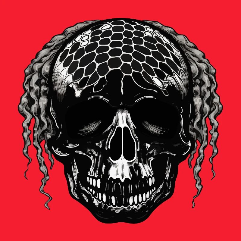 Skull with Mesh Pattern Dreadlocks