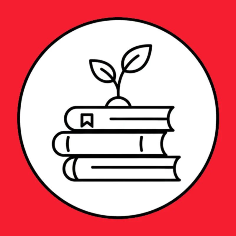 Minimalist Book Stack with Plant Cozy Reading