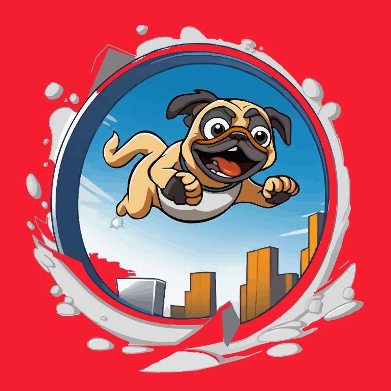 Pug Sprinter im Stadtlauf