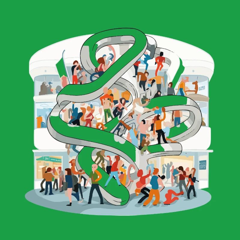 Spirale di volume nel centro commerciale