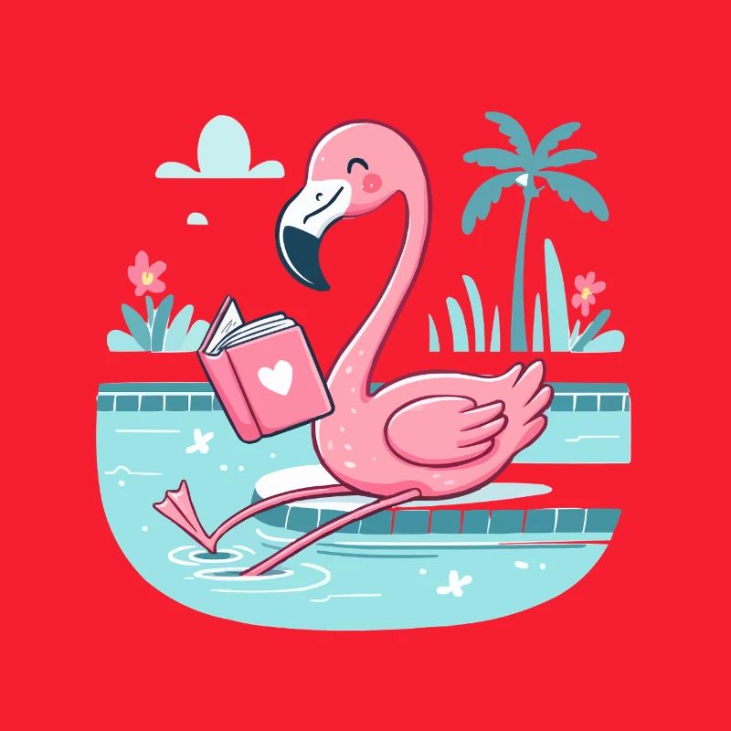 Flamingo am Pool – Buchzeit