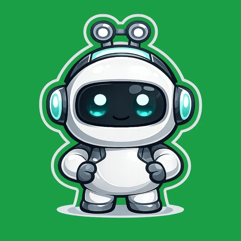 Copilot AI Robot Mascot Cute Dev Sticker