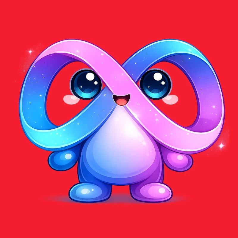 Niedlicher Meta-Infinity-Maskottchen-Aufkleber