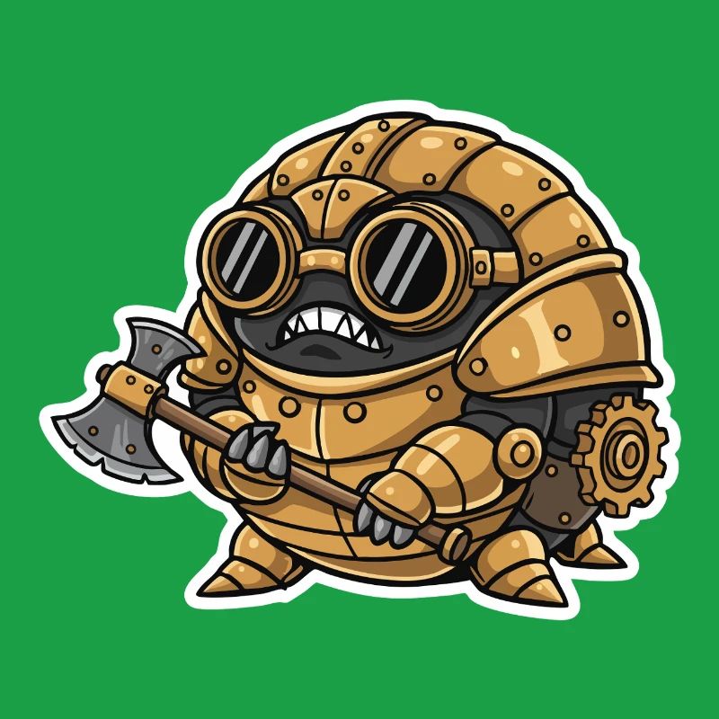 Sowbug Krieger Steampunk Axt Kupferrüstung