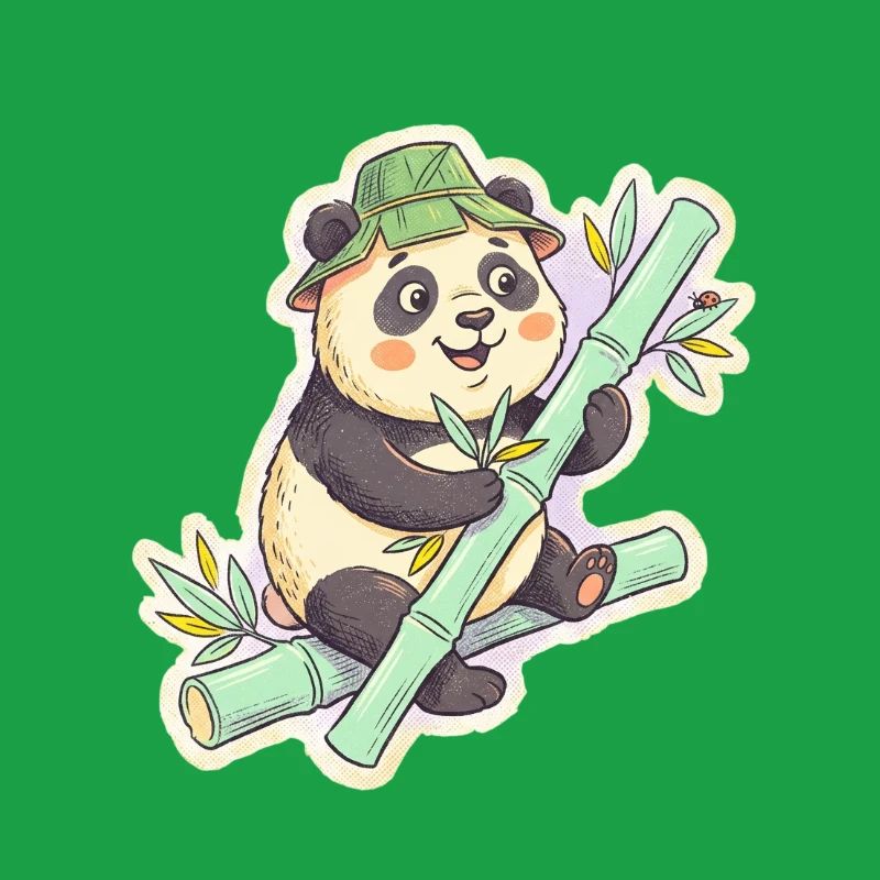 Panda on bamboo path
