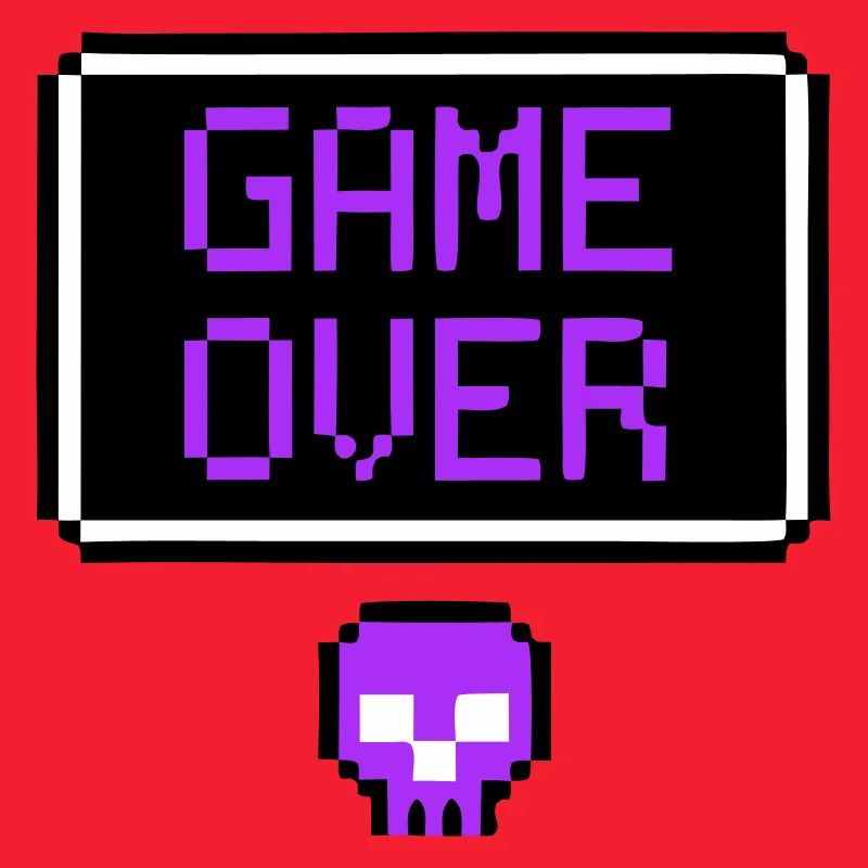 Game Over Pixel Art du Crâne