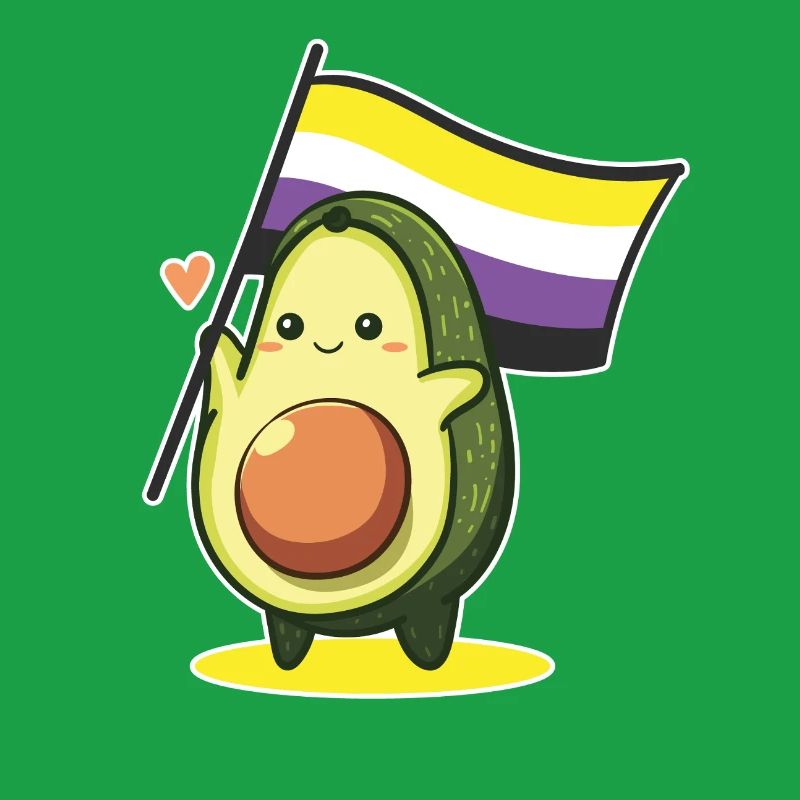 Avocado Nonbinary Flag LGBT Queer CSD Pride