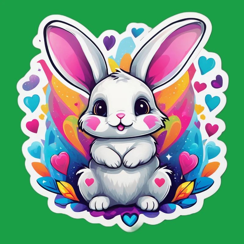 Adorable Rainbow Bunny