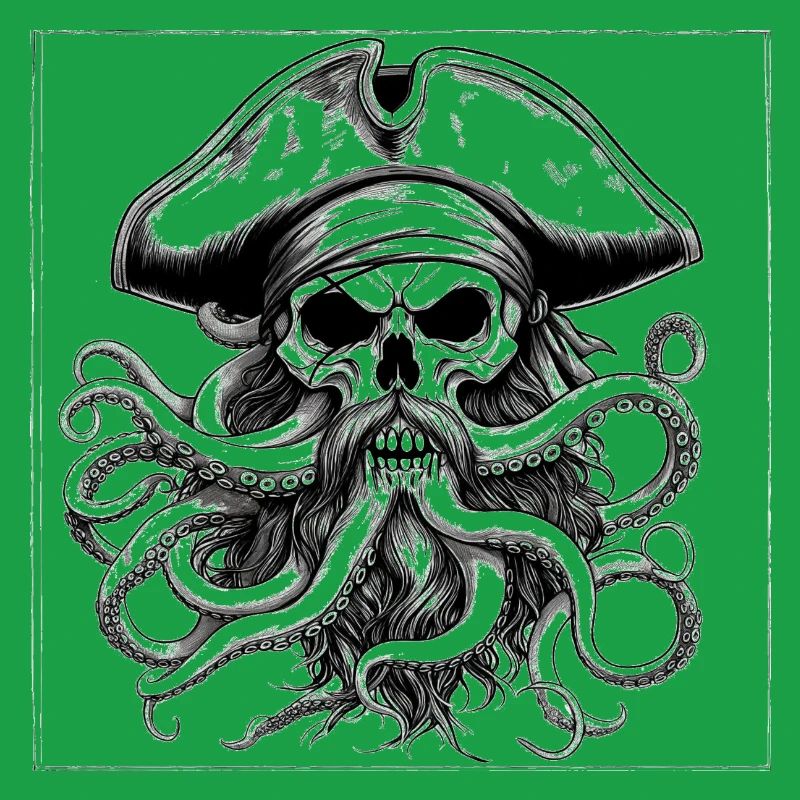 Pirate skull and octopus