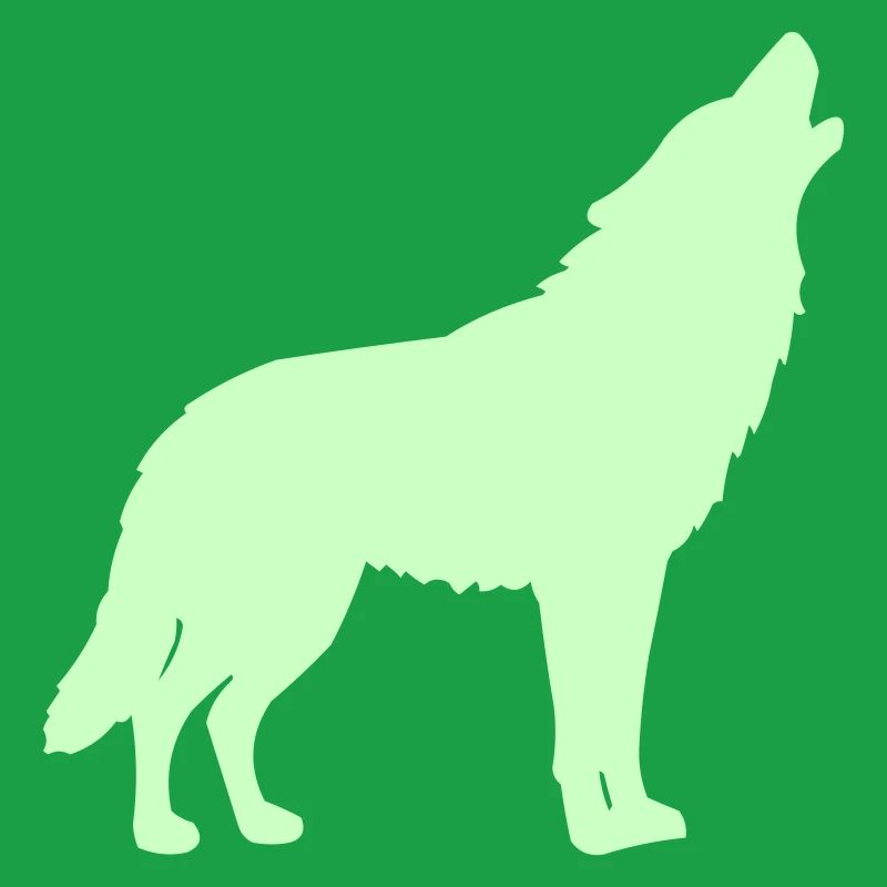 Wolf Silhouette Neon Green