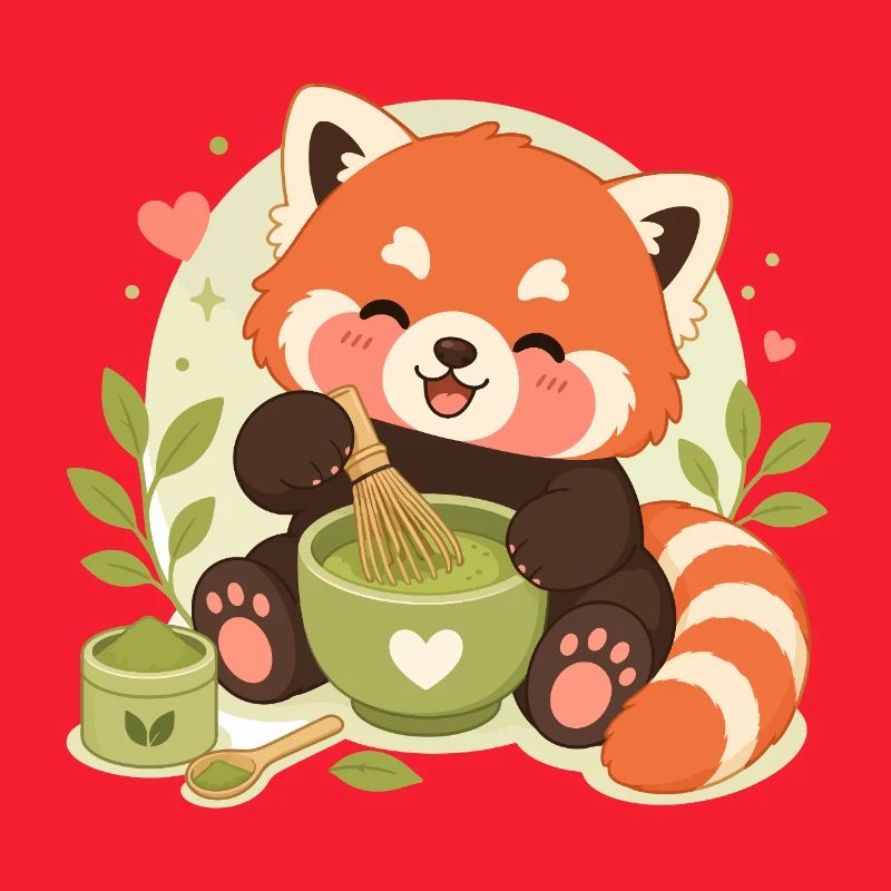 roter Panda Matcha Liebe