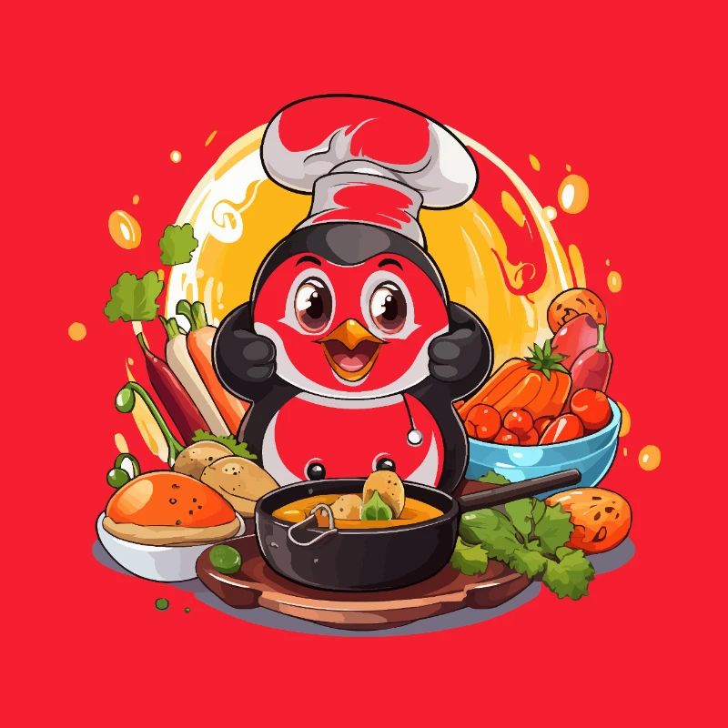 Kitchen Penguin Culinary Art