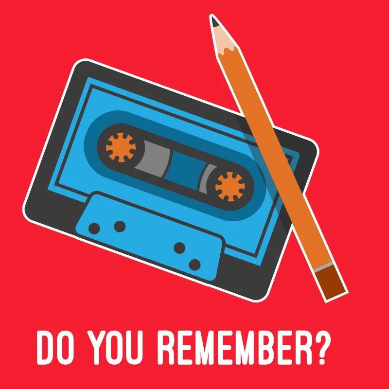 Do you remember? Kassette und Bleistift Fun Design