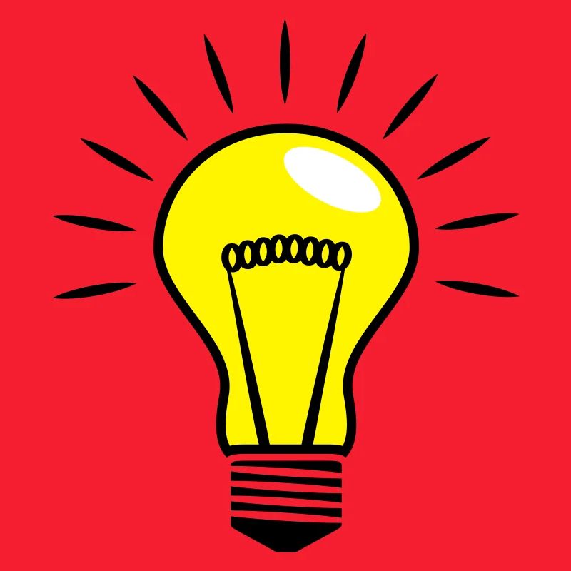 Light bulb Comic Vector 3 Color customizable
