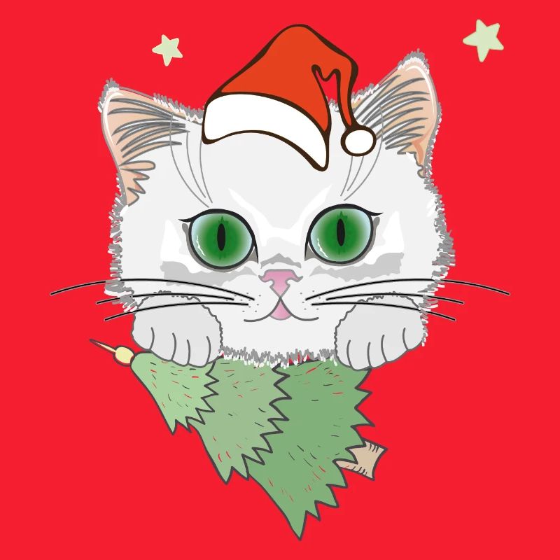 Katze mit Weihnachtsbaum