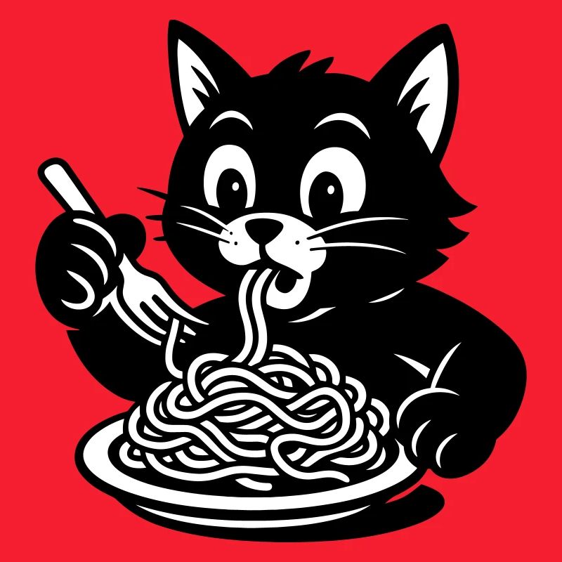 Cat Eats Spaghetti Meme