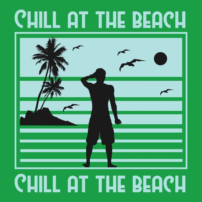 Conception de silhouette de plage décontractée