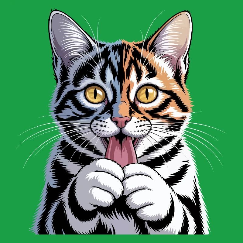 Chat de dessin animé dynamique avec une expression ludique