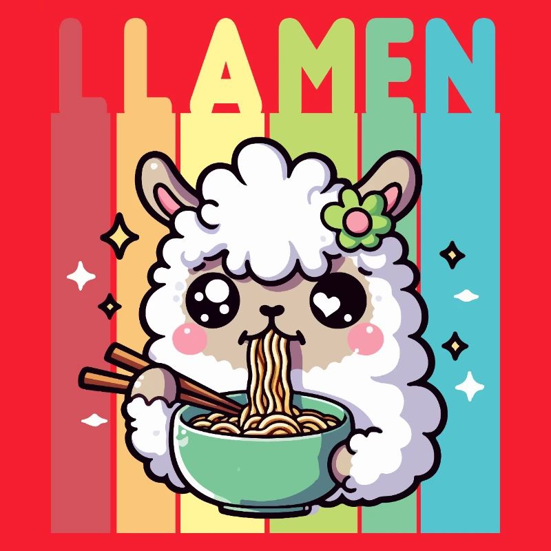 Rainbow Ramen Llama