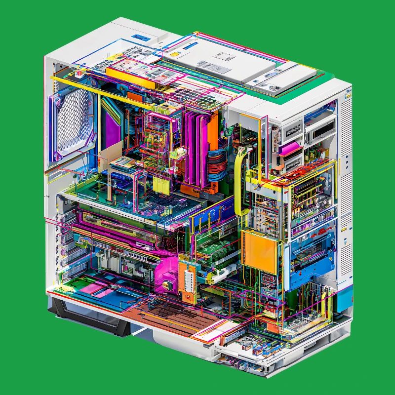 Buntes Innenleben eines Computers