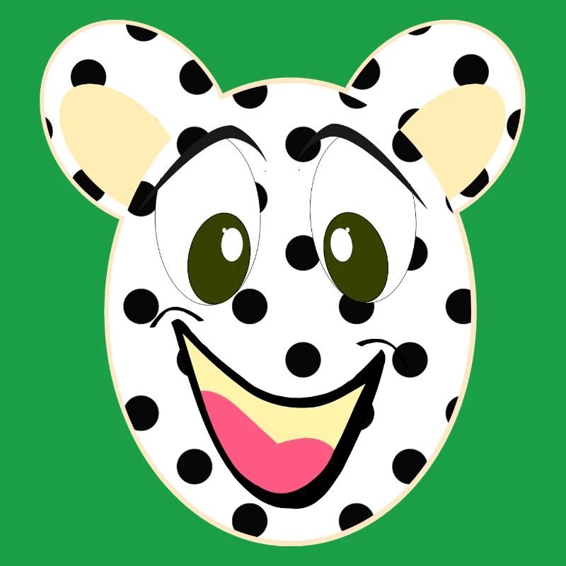 Visage rieur d’ours avec des points