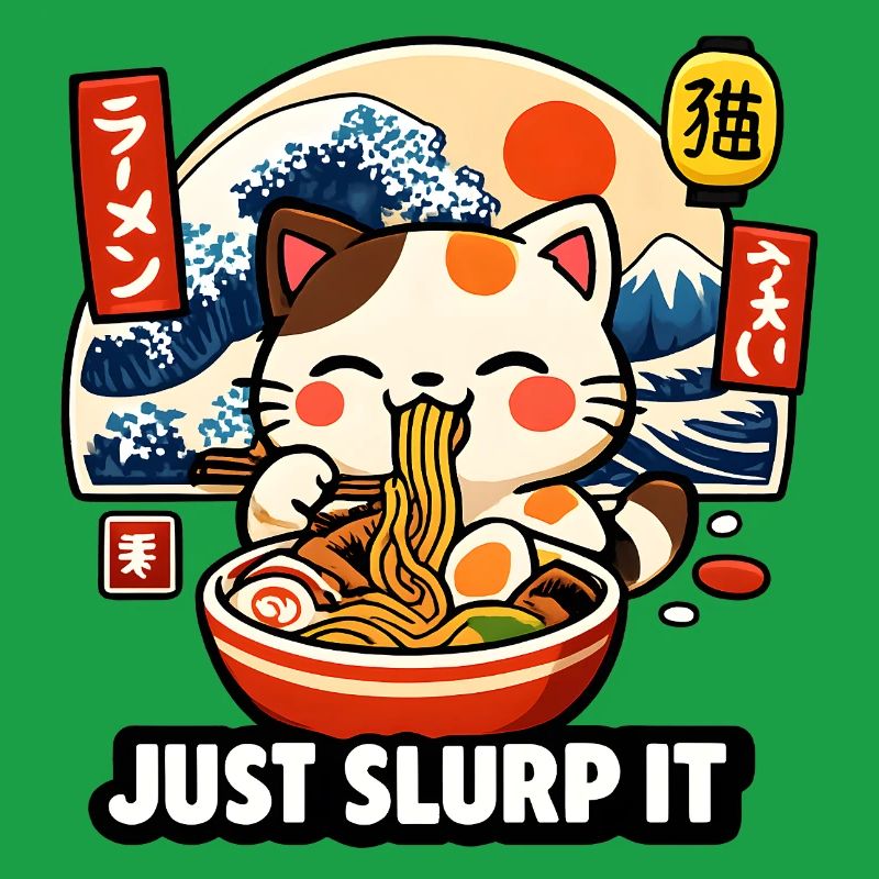 Chat ramen de Kawaii : Aspire-le simplement