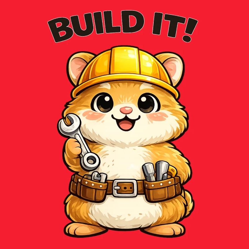 Construction trolley: construction helmet and tools