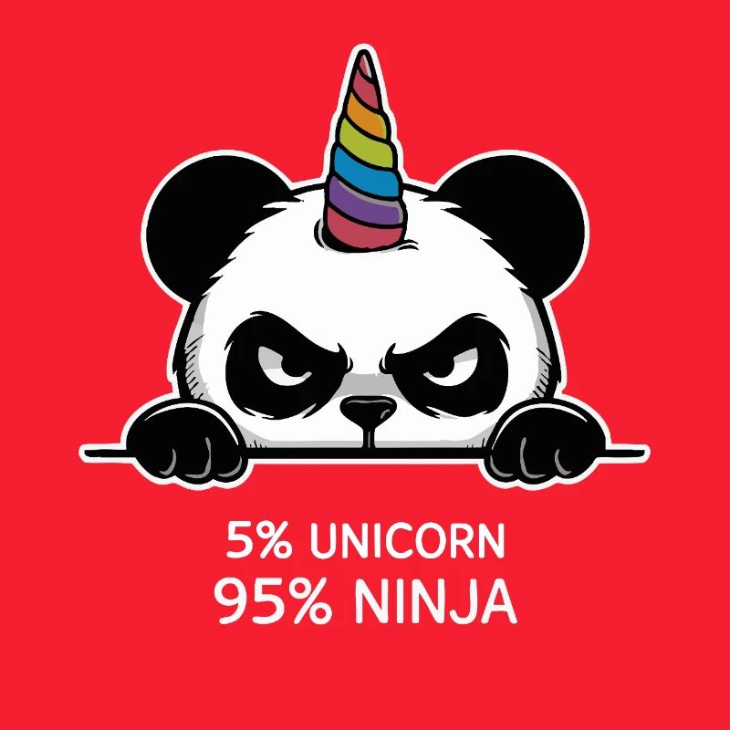 Panda Einhorn Ninja Spruch