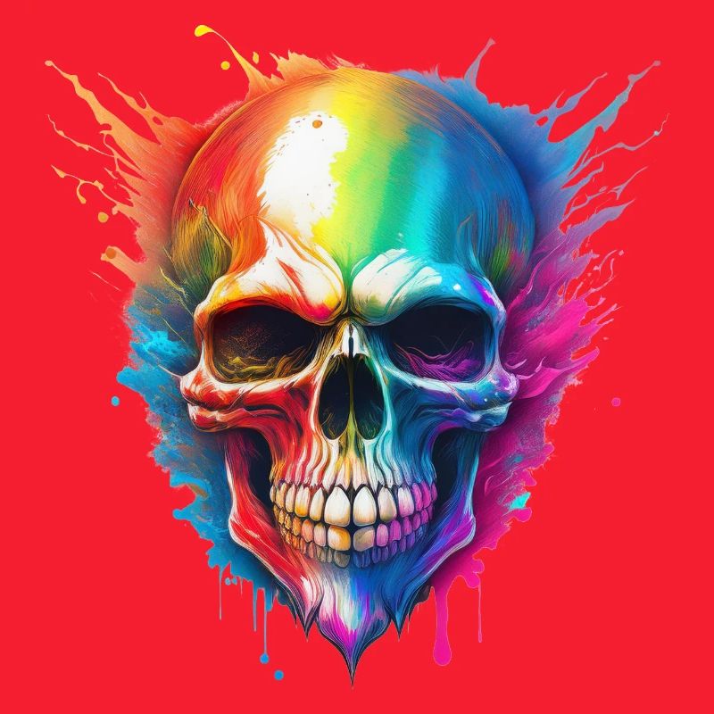 Regenbogen-Schädel Farbexplosion