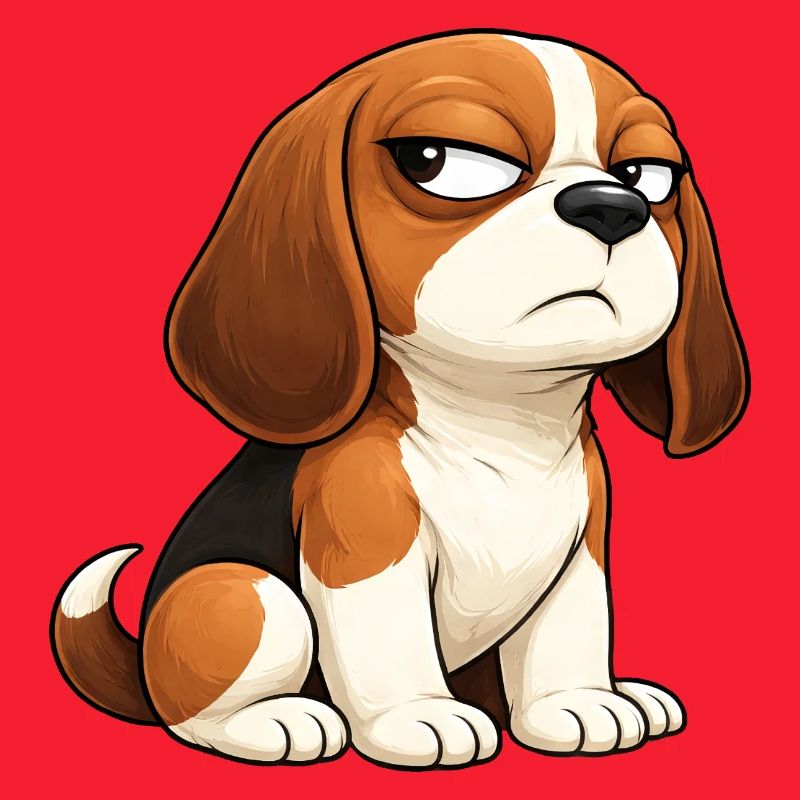 Arrogant Beagle Cartoon Hund Comic Eingeschnappt
