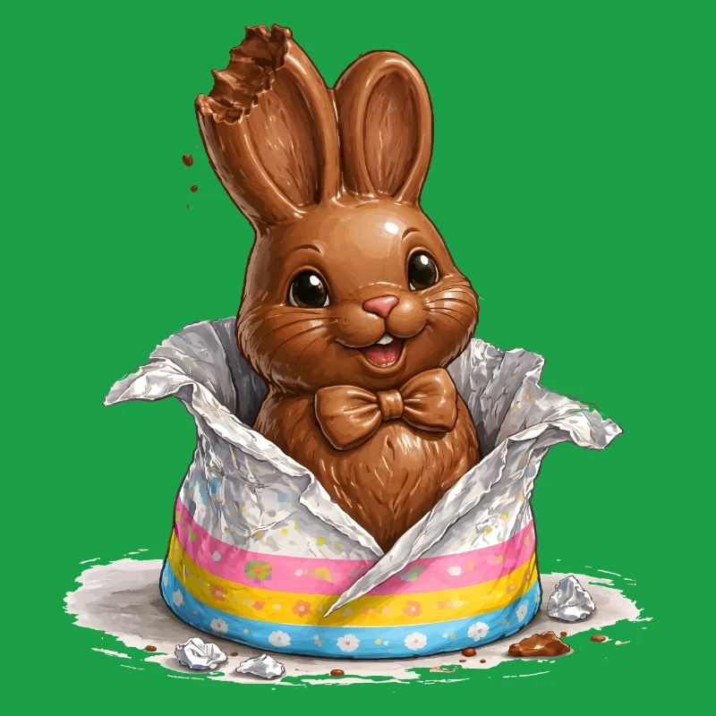Chocolate bunny in Easter egg