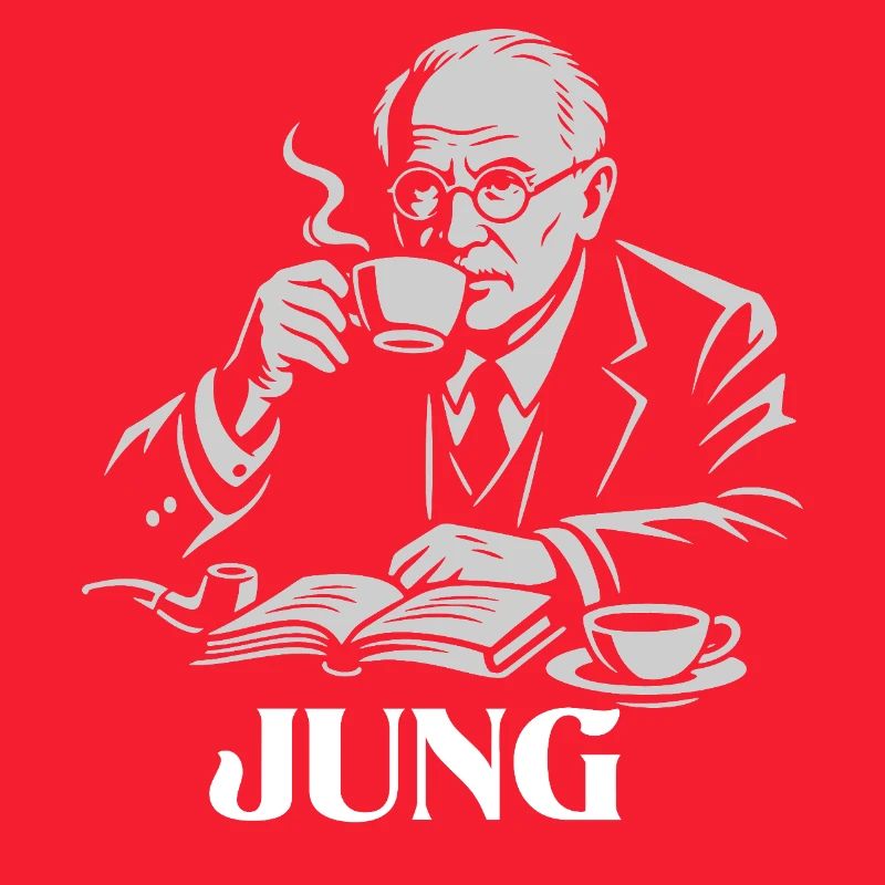 Carl Gustav Jung trinkt einen Kaffeeportarit