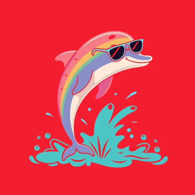 Rainbow dolphin glasses