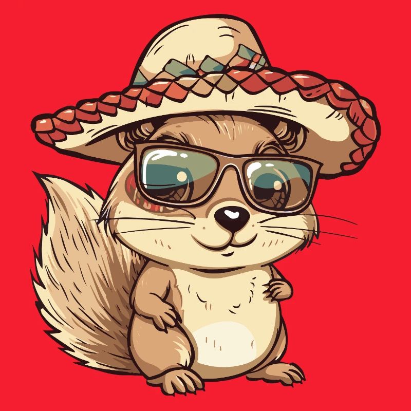 Squirrel Comic Funny Sombrero