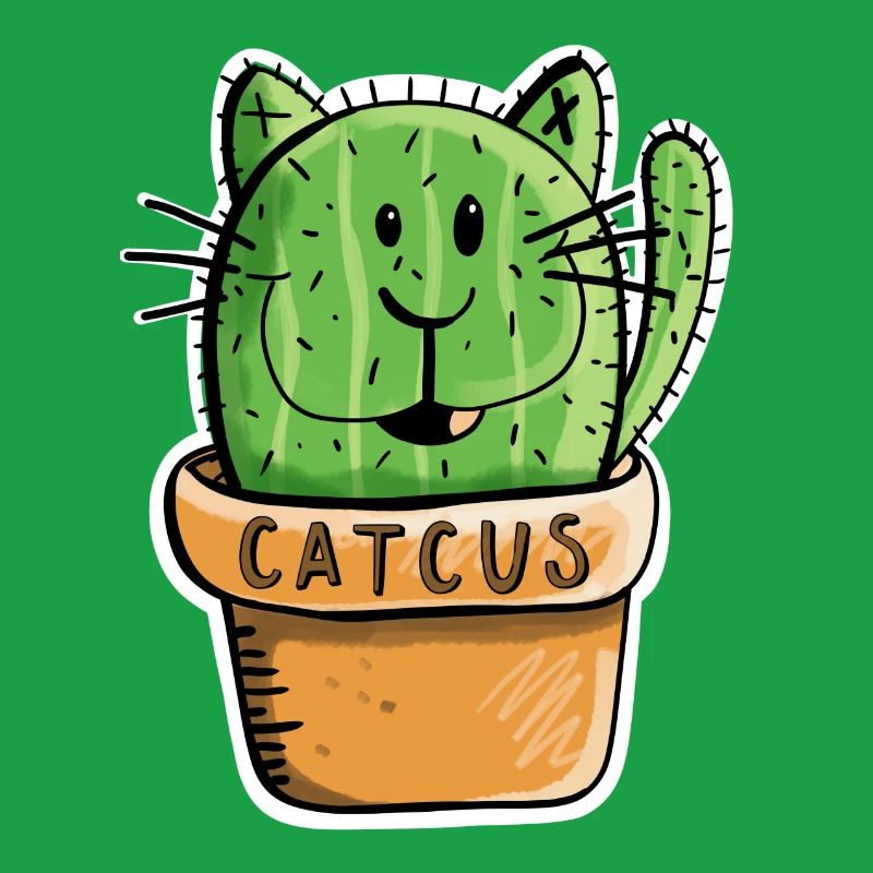 Catcus Cactus Cat - Chats - Cacti bande dessinée -Fun