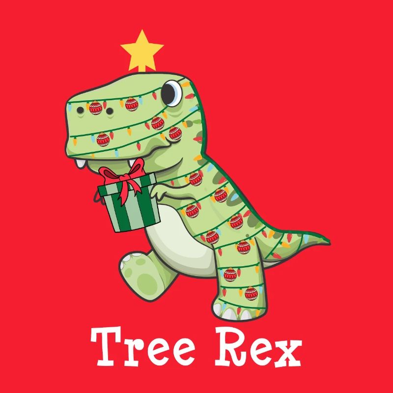 Angry Tree Rex Xmas Dinosaur Lights de Noël