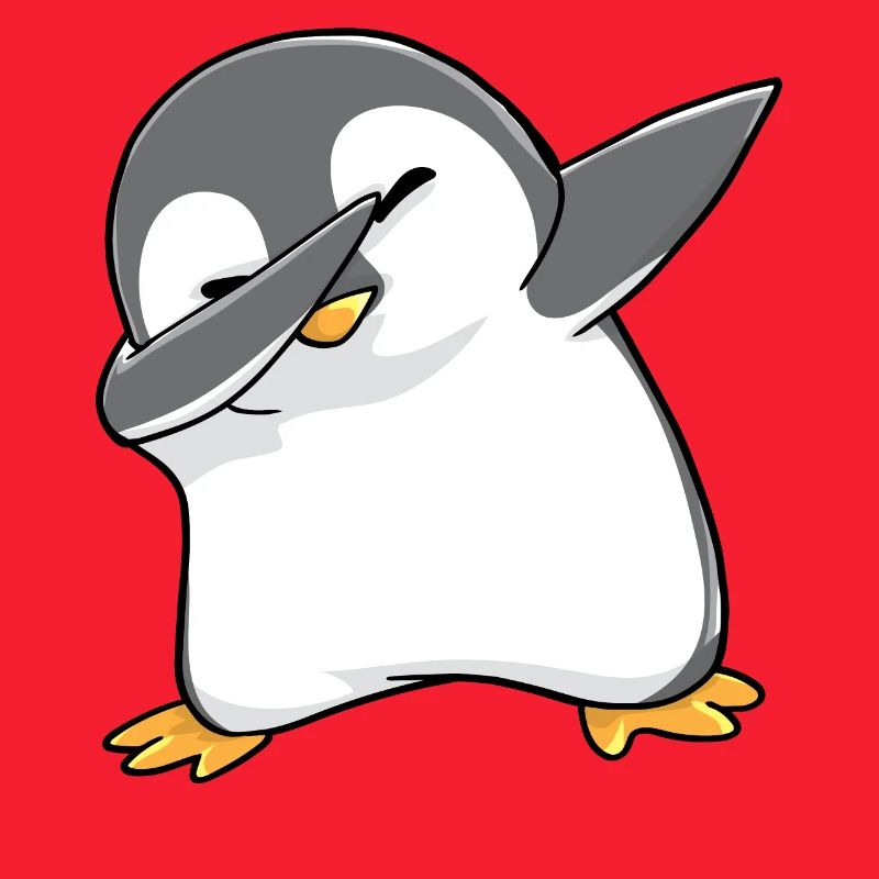 Pingouin Dabbing Kawaii doux