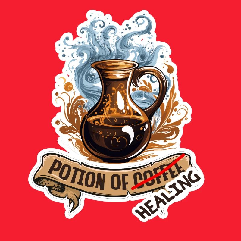 Kaffee Oder Heiltrank Fantasy RPG Shirt