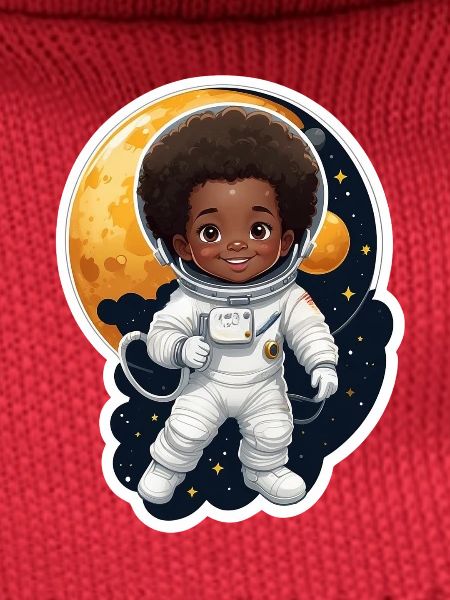 Kids astronaut with moon background