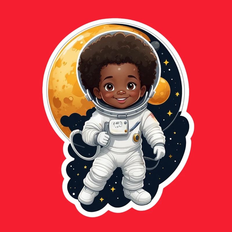 Kinder astronaut mit Mondhintergrund