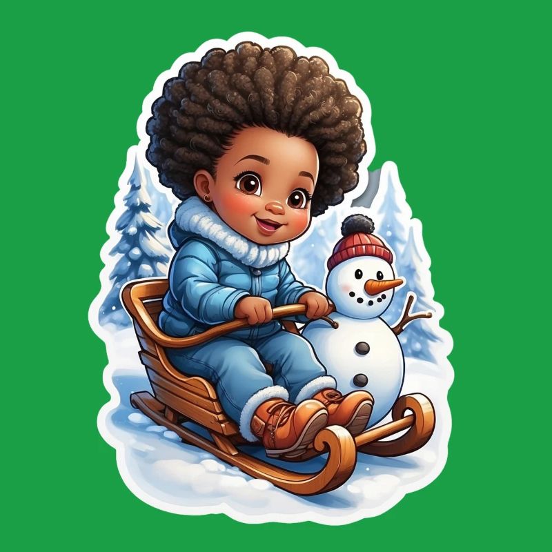 Winterspaß mit Schneemann und Schlitten