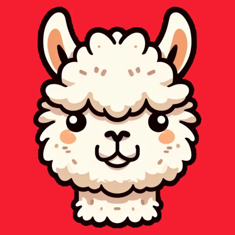 Tête de Lama d’alpaga bande dessinée