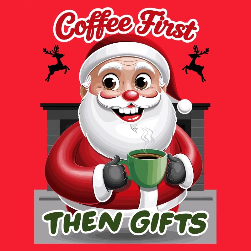 Weihnachtsmann mit Kaffee
