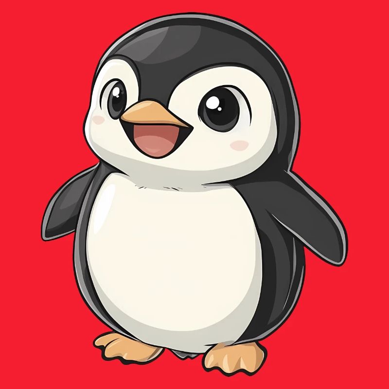 Mignon Adorable Pingouin - Conception de dessin animé charmant