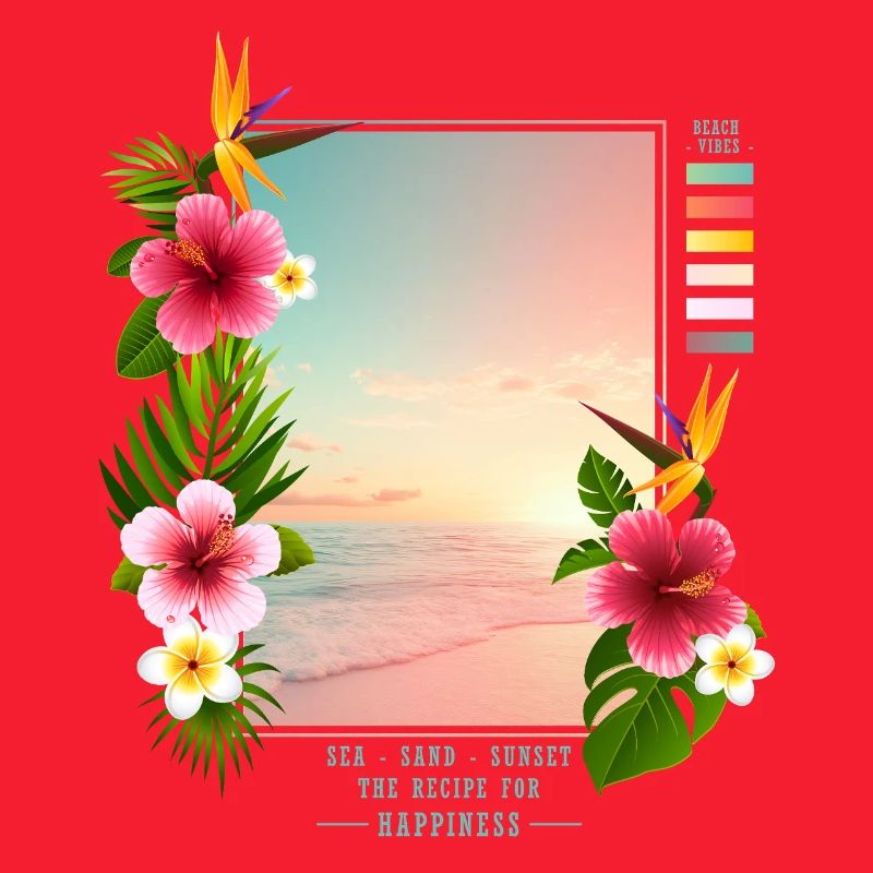 Mer - Sable - Coucher de soleil