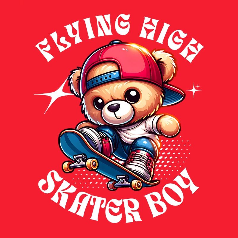 Ours en peluche skateur sur skateboard