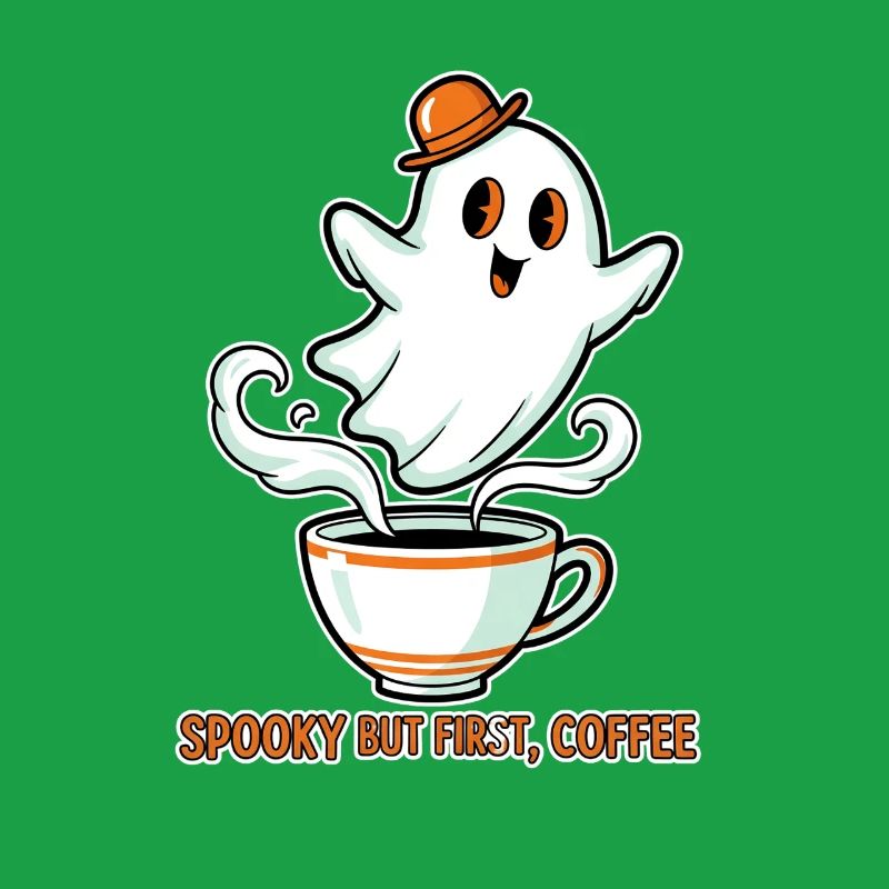 Spooky Ghost with Coffee